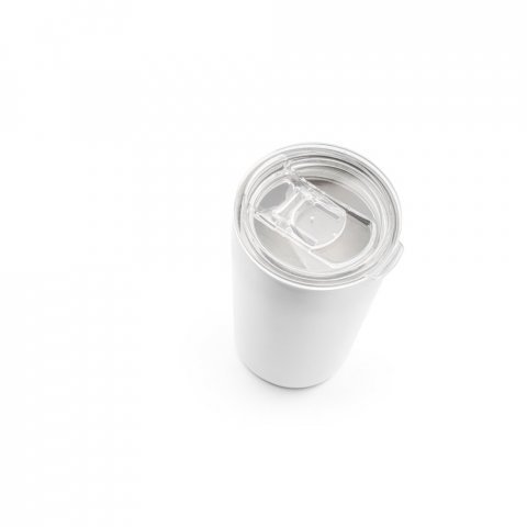 SLIDER. Stainless steel sublimation travel cup 380 mL - White