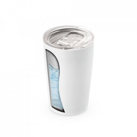 SLIDER. Stainless steel sublimation travel cup 380 mL - White