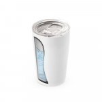 SLIDER. Stainless steel sublimation travel cup 380 mL - White