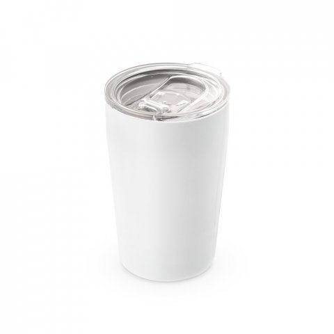 SLIDER. Stainless steel sublimation travel cup 380 mL - White