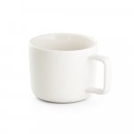 FANGIO. Cană din ceramică cu capac și bază din bambus 220 mL - Alb