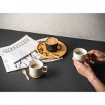 FANGIO. Cană din ceramică cu capac și bază din bambus 220 mL