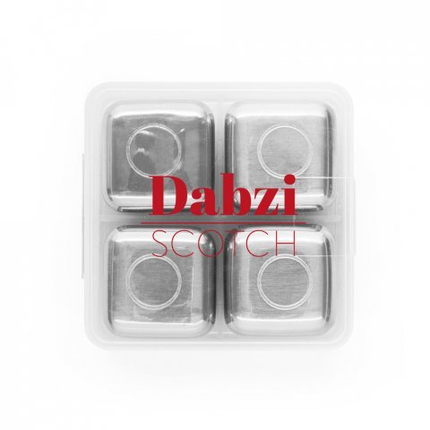 GLACIER. Set di cubi riutilizzabili in acciaio inox - Cromato