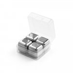 GLACIER. Set di cubi riutilizzabili in acciaio inox - Cromato