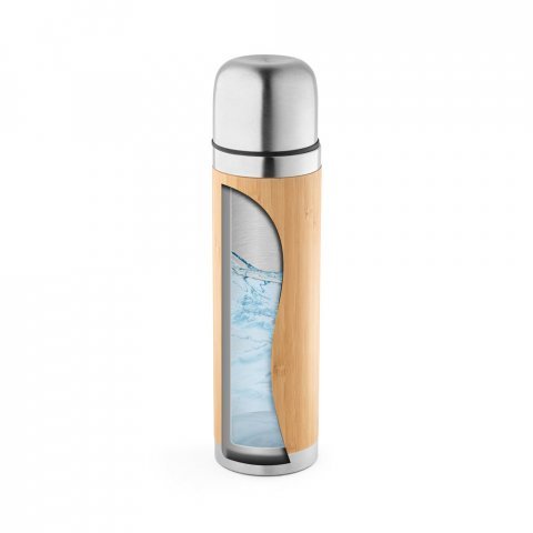 CEYLON. Termoska z bambusu a nerezovej ocele s objemom 450 ml - Pr&iacute;rodn&aacute;