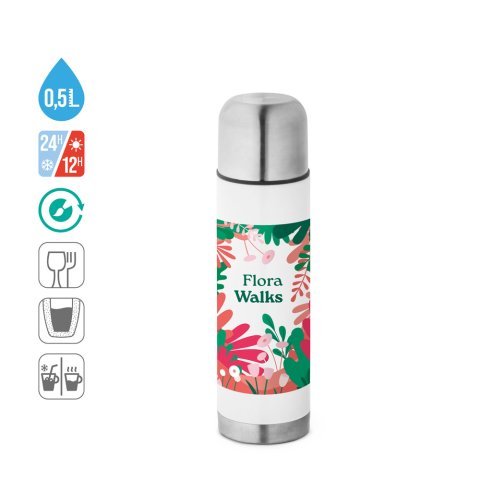 HENDERSON. Thermos 500mL en acier inox &agrave; sublimation