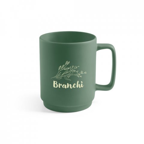 MIGHTY. Keramik krus i enkelt design 330 mL - Milit&aelig;rgr&oslash;n