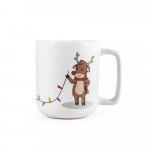 REINDEER. Cană cu design de Crăciun 330 ml - Alb