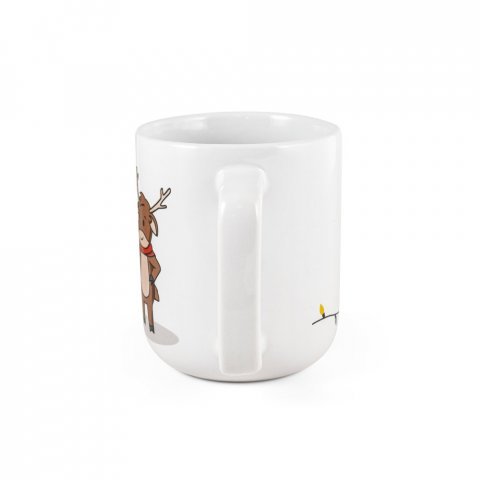 REINDEER. Cană cu design de Crăciun 330 ml - Alb