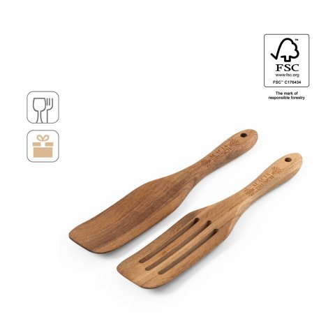 BATALI. Set di due posate in legno di acacia