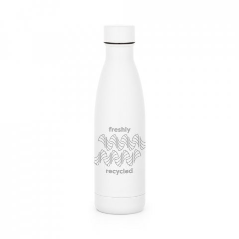 RE-BUFFON M. Thermos en acier inoxydable recycl&eacute; &agrave; 90 % 520 ml - Blanc