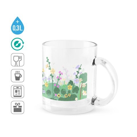CARMO. Sublimoitavaksi soveltuva lasinen muki 350 ml