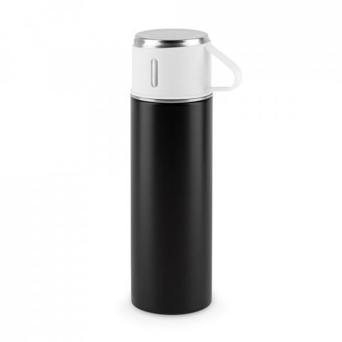 COMANECI. Dubbelv&auml;ggig termos i rostfritt st&aring;l (90 % &aring;tervunnen) med matt yta 490 ml - Svart