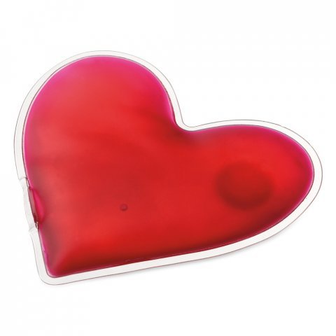 LOVELY. Heart shaped heated pouch in PVC - Red