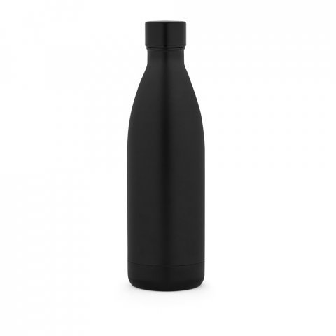 RE-BUFFON XL. Sticlă din oțel inoxidabil cu perete dublu (90% reciclat) 1L - Negru