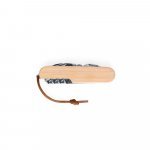 RYKER. Multifunkčn&iacute; kapesn&iacute; nůž z bambusu a nerezov&eacute; oceli s PU rukojet&iacute; - Př&iacute;rodn&iacute;