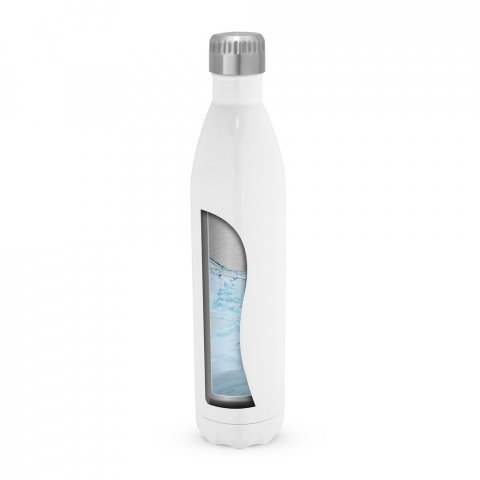 AMORTI XL. Botella deportiva de acero inoxidable sublimado 1L - Blanco