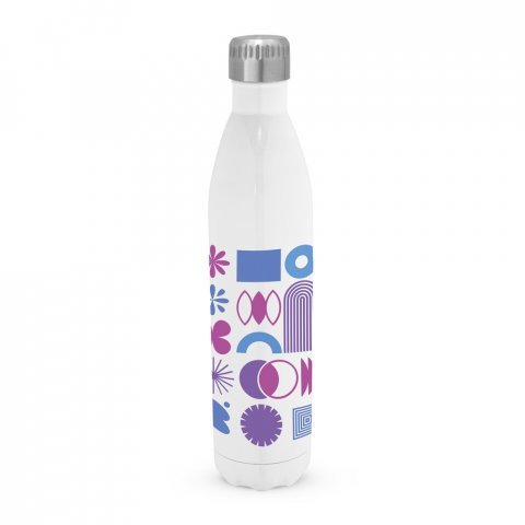 AMORTI XL. Botella deportiva de acero inoxidable sublimado 1L - Blanco