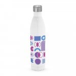 AMORTI XL. Botella deportiva de acero inoxidable sublimado 1L - Blanco