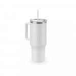 JOYNER XL. Kompakt rejsekop i rustfrit st&aring;l (91% genanvendt) med vakuumisoleret dobbeltv&aelig;g og mat finish 1300 mL - Hvid