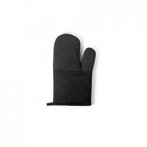 LAWSON. 100% cotton oven mitt with silicone on one side - Black