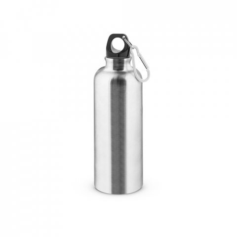 KELCE. Garrafa em a&ccedil;o inoxid&aacute;vel com parede simples e mosquet&atilde;o 550 ml - Cromado satinado