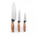 BAHARAT. Set of 3 kitchen knives with stainless steel blades and ergonomic handles - Natural