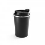 PHELPS CERAMIC. Taza de viaje de acero inoxidable con acabado interior de cer&aacute;mica de 470 ml - Negro