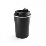 PHELPS CERAMIC. Taza de viaje de acero inoxidable con acabado interior de cer&aacute;mica de 470 ml - Negro