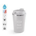 PHELPS CERAMIC. Taza de viaje de acero inoxidable con acabado interior de cer&aacute;mica de 470 ml