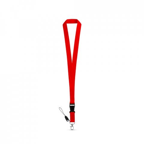 ANQUETIL. Poliesterska traka sa metalnim karabinerom - Crvena