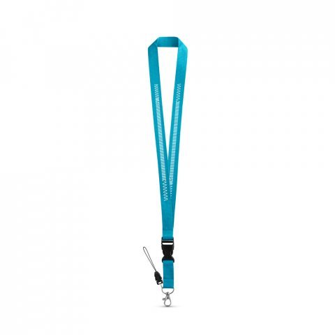 ANQUETIL. Poliesterska traka sa metalnim karabinerom - Svetlo plava