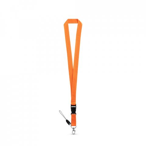ANQUETIL. Poliesterska traka sa metalnim karabinerom - Narandžasta