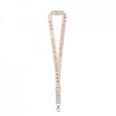 BALLINA. 100% pamučna traka sa metalnim karabinerom - Svetlo bež