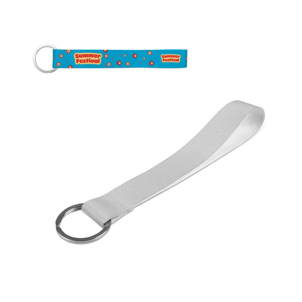 SLOUGH. SET Lanyard SUBLIMATION Short II (20 mm) in poliestere riciclato (100% rPET) con anello Ø 32 mm