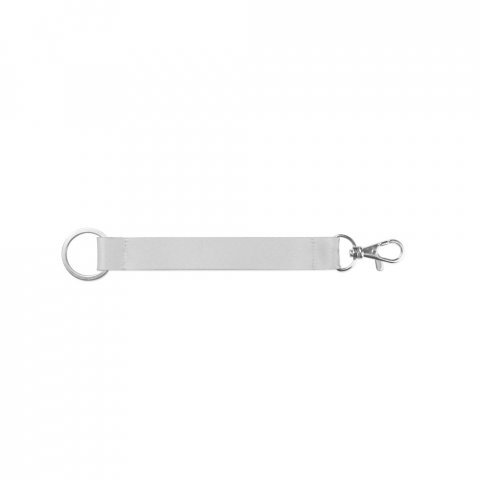 WALSALL. SET Lanyard SUBLIMATION Lyhyt II DUO (20 mm) kierr&auml;tetyst&auml; polyesterist&auml; (100 % rPET), &Oslash; 32 mm rengas ja 20 mm lukkolenkki - 301 - Valkoinen