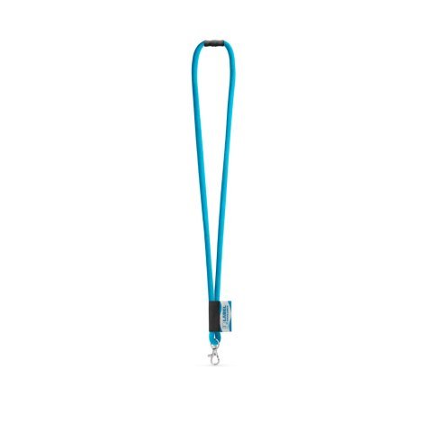 WISBECH. SETT Lanyard Tube Lang (&Oslash; 7 mm) med 9 mm gatekarabinkrok og &Oslash; 7 mm sikkerhetsl&aring;s - 304 - Lyse bl&aring;