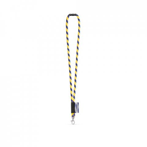 WISBECH. SETT Lanyard Tube Lang (&Oslash; 7 mm) med 9 mm gatekarabinkrok og &Oslash; 7 mm sikkerhetsl&aring;s - Hexachrome gul/Kongebl&aring;