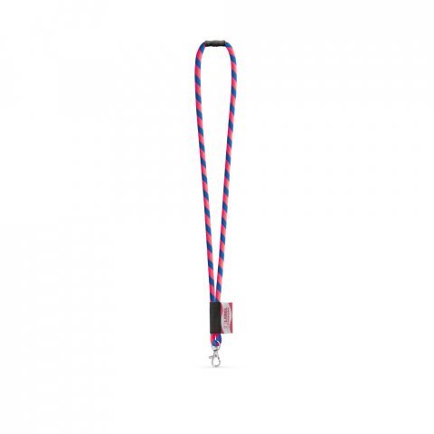 WISBECH. SETT Lanyard Tube Lang (&Oslash; 7 mm) med 9 mm gatekarabinkrok og &Oslash; 7 mm sikkerhetsl&aring;s - Hexachrome rosa/Kongebl&aring;