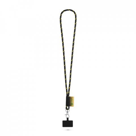 STAFFORD. SETT Lanyard NAUTIC Lang (&Oslash; 7 mm) med 9 mm gatekarabinkrok og mobiltelefonholder - Svart/Gul