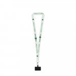 HARLOW. S&AElig;T Lanyard SUBLIMATION Lang II (20 mm) med 20 mm aftr&aelig;kkerkarabinhage og mobiltelefonholder - 301 - Hvid