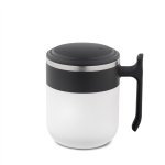 MALDINI. Caneca de viagem com parede interior em a&ccedil;o inoxid&aacute;vel e acabamento mate 400 mL - Branco