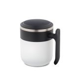 MALDINI. Caneca de viagem com parede interior em a&ccedil;o inoxid&aacute;vel e acabamento mate 400 mL - Branco