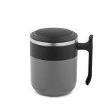 MALDINI. Caneca de viagem com parede interior em a&ccedil;o inoxid&aacute;vel e acabamento mate 400 mL - Cinzento