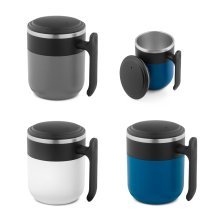 MALDINI. Taza de viaje con interior de acero inoxidable y acabado mate, 400 ml