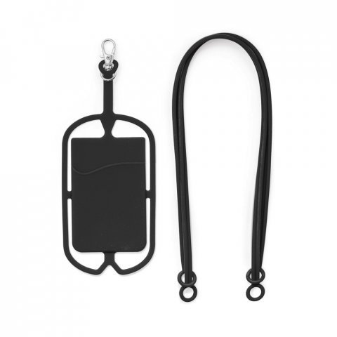 NICOLAUS. Card holder with smartphone holder - Black