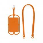 NICOLAUS. Card holder with smartphone holder - Orange