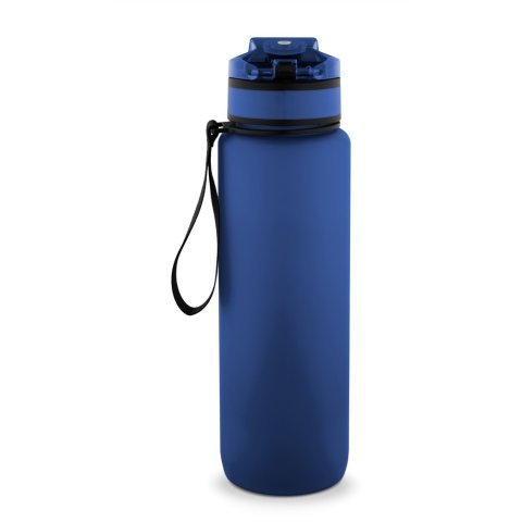 ERIKSSON. Botella fabricada en PET reciclado (100 % rPET), con frases motivadoras y marcas horarias para animarle a beber agua - Azul
