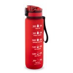 ERIKSSON. Botella fabricada en PET reciclado (100 % rPET), con frases motivadoras y marcas horarias para animarle a beber agua - Rojo