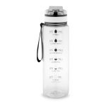 ERIKSSON. Botella fabricada en PET reciclado (100 % rPET), con frases motivadoras y marcas horarias para animarle a beber agua - Transparente